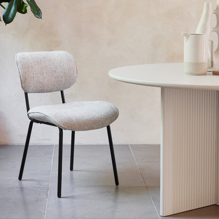 Hygge Interiors Buffalo Gebroken Wit Bouclé Eetkamerstoel set van 2