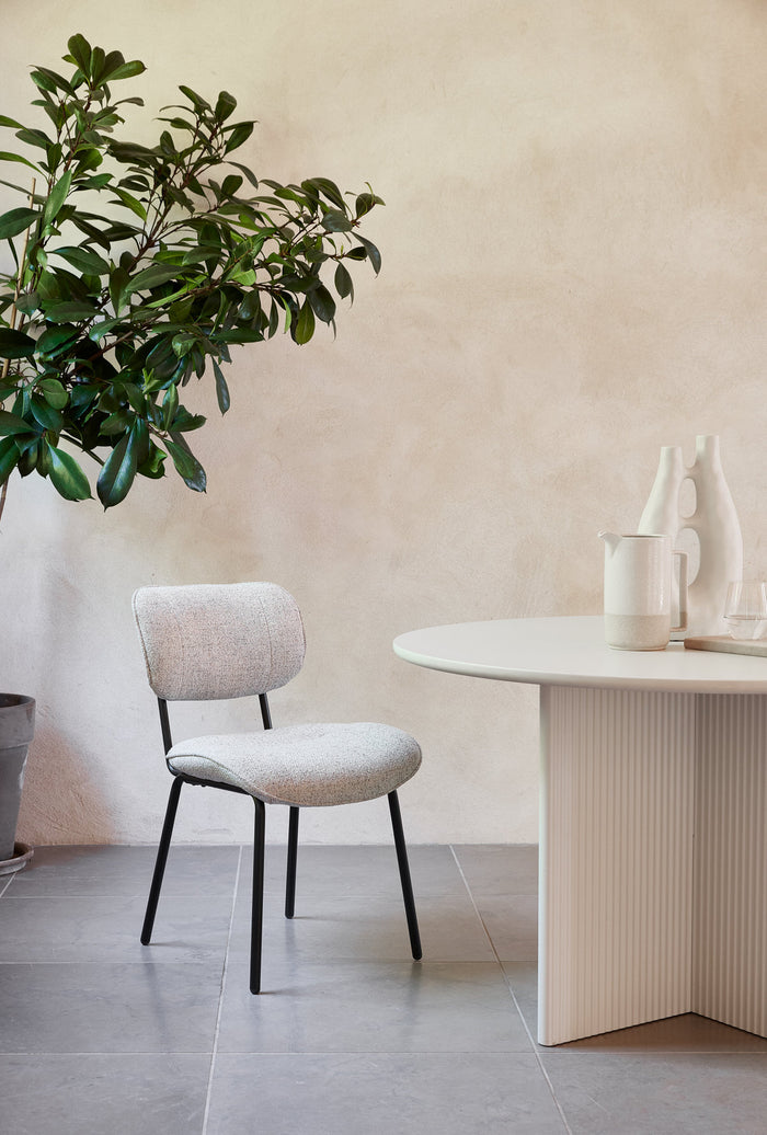 Hygge Interiors Buffalo Gebroken Wit Bouclé Eetkamerstoel set van 2