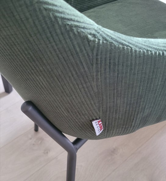 Kare Design Avignon Stoel - Set Van 2 - Groene Ribstof