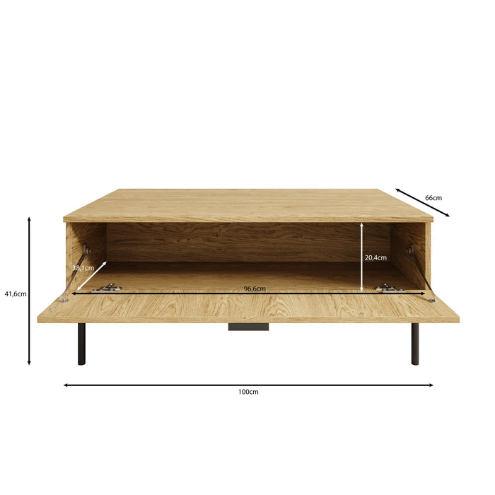 Meubella - Salontafel Monor - Zwart eiken - 100 cm