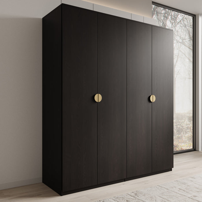 Meubella - Kledingkast Monor - Zwart eiken - 180 cm