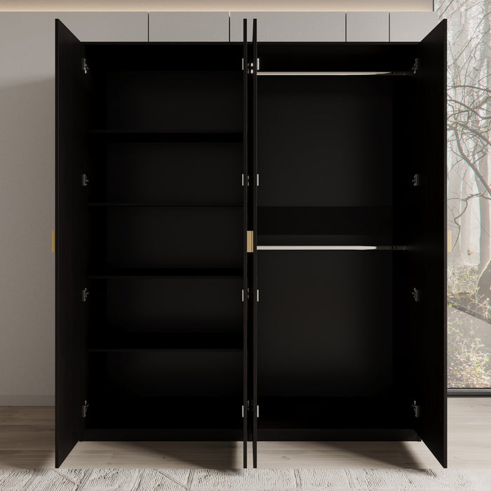 Meubella - Kledingkast Monor - Zwart eiken - 180 cm