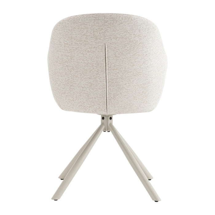 by fonQ Hush Eetkamerstoel - Chenille - Beige / Beige