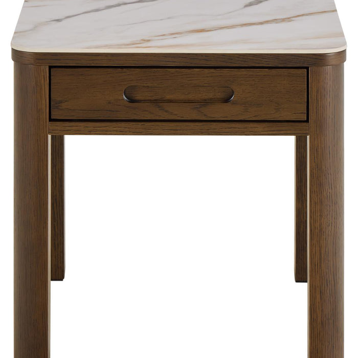 Giga Living - Bijzettafel Beige Keramiek - 45x45x45cm - Wilven