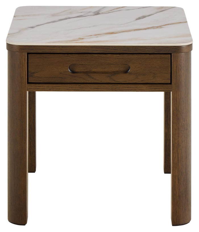 Giga Living - Bijzettafel Beige Keramiek - 45x45x45cm - Wilven