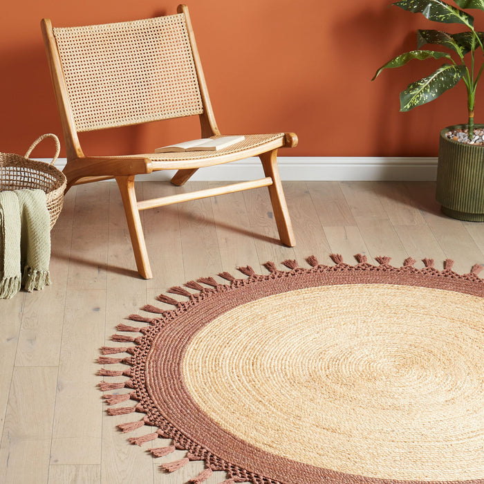 Beliani - MARTS - Vloerkleed - Beige|Bruin - 140 cm - Jute