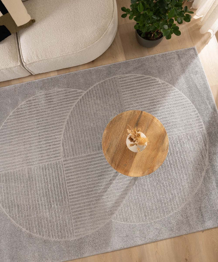 Nordic Weavers Scandinavische loper - Contour Circle grijs - 80x300 cm