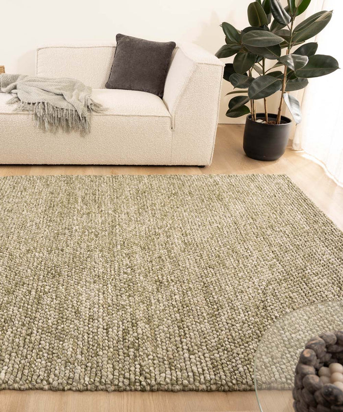 Nordic Weavers Wollen vloerkleed - Fjell olijfgroen - 300x400 cm