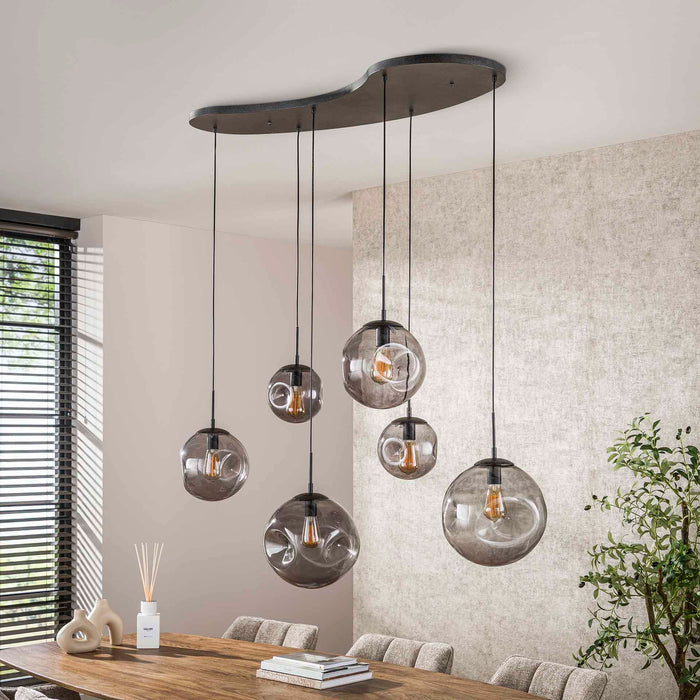Giga Meubel - Hanglamp Zwart Glas - 135x60x150cm - Stellar