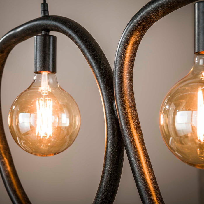 Giga Meubel - Hanglamp Zwart Metaal - 140x8x150cm - Pebble