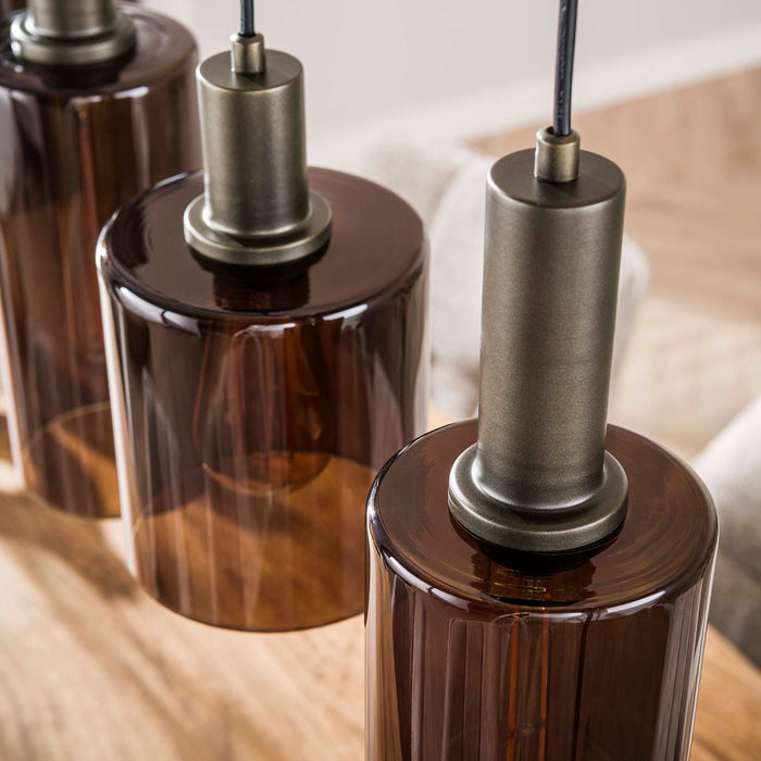 Giga Meubel - Hanglamp Bruin Glas - 118x14x150cm - Sepiora