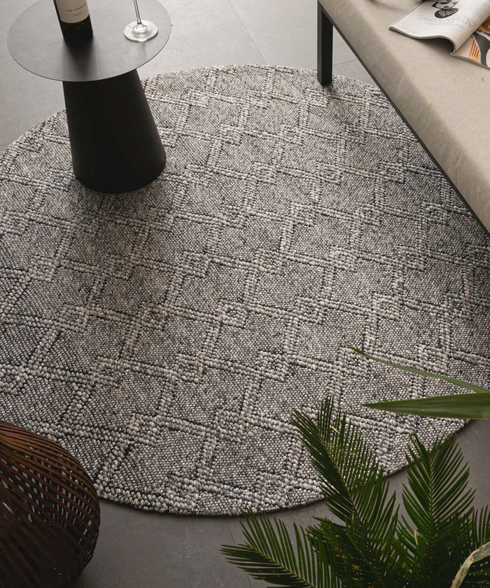 Nordic Weavers Rond buitenkleed - Var grijs - 80 cm