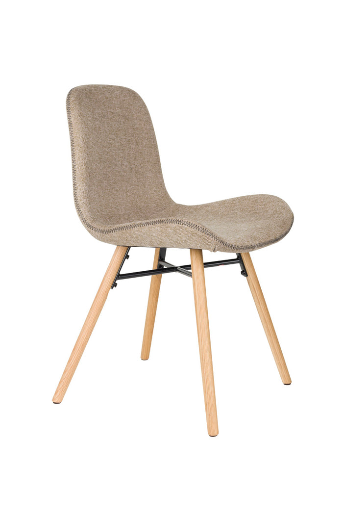 Giga Meubel - Eetkamerstoel Bruin|Naturel - Zithoogte 46cm - Lester