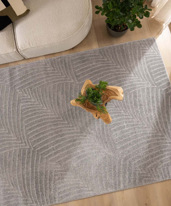 Nordic Weavers Scandinavisch vloerkleed - Contour Leaf grijs - 200x300