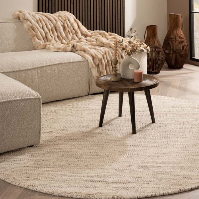 Nordic Weavers Rond wollen vloerkleed - Ulstein wit|grijs - 350 cm