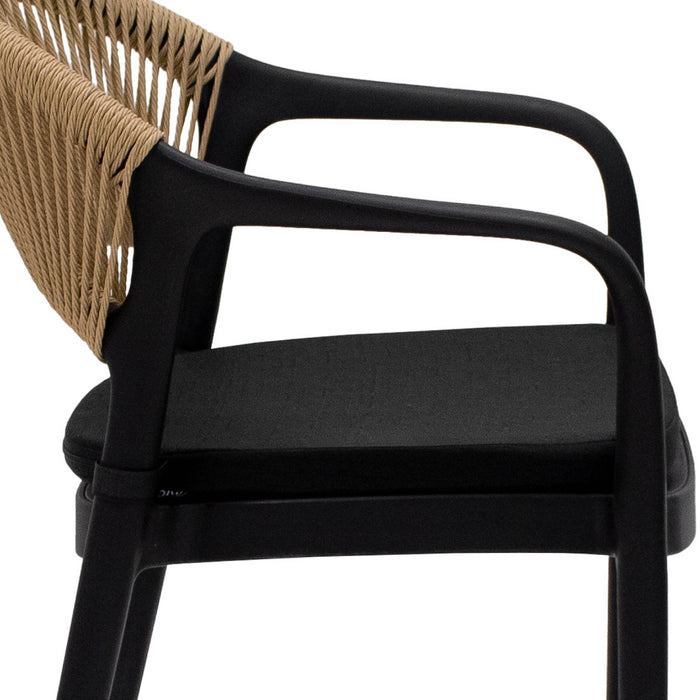 Kick tuinstoel Coco - Zwart|Beige