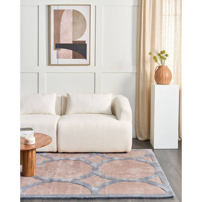 Beliani - MALAN - Vloerkleed - Zandbeige - 160 x 230 cm - Viscose