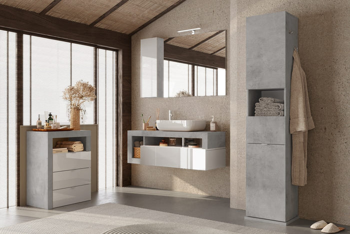 Benvenuto Design Hamburg Hoge Badkamerkast Draaibaar Beton