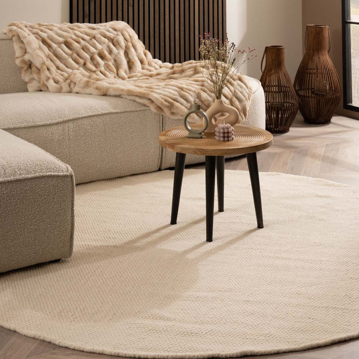 Nordic Weavers Rond wollen vloerkleed - Ulstein wit - 400 cm