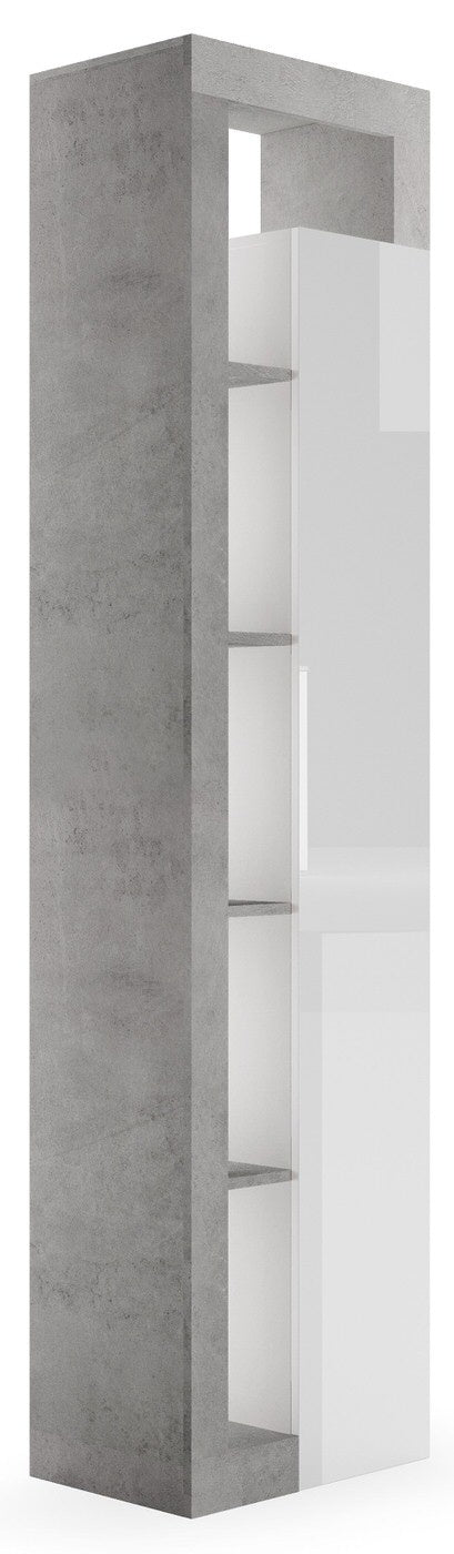 Benvenuto Design Hamburg HG Wit | Beton Badkamerkast 1-Deur 4-Planken