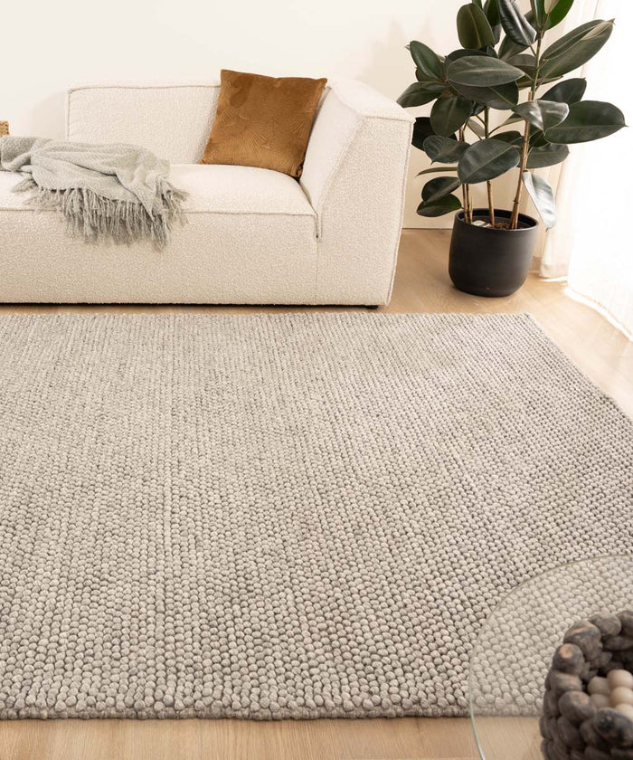 Nordic Weavers Wollen vloerkleed - Fjell lichtgrijs - 160x240 cm