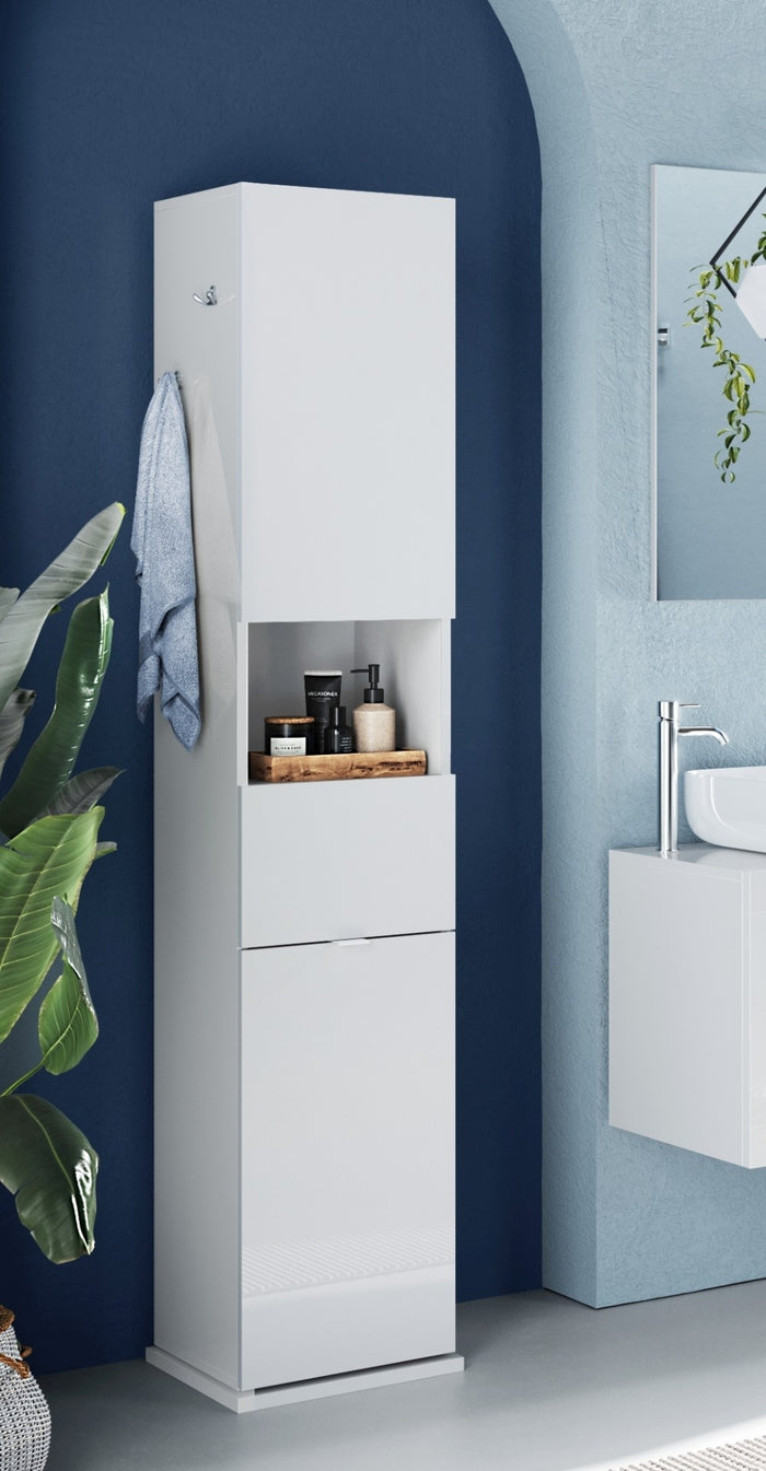 Benvenuto Design Hamburg Hoge Badkamerkast Draaibaar HG Wit