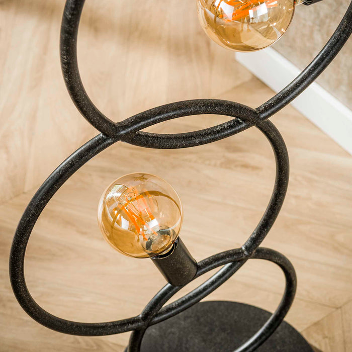 Giga Meubel - Vloerlamp Zwart Metaal - 44x30x140cm - Loop