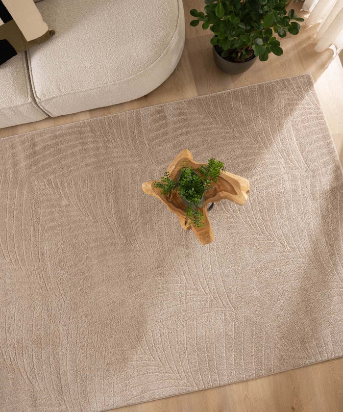 Nordic Weavers Scandinavische loper - Contour Leaf beige - 80x200 cm