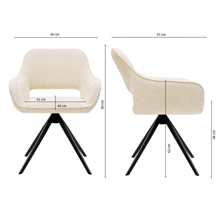 Kick draaistoel Nori - Crème