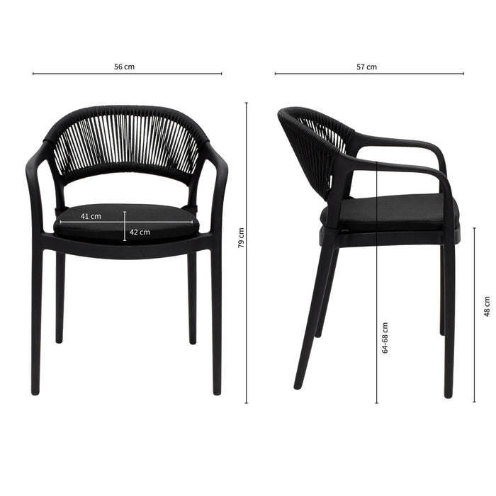 Kick tuinstoel Coco - Zwart