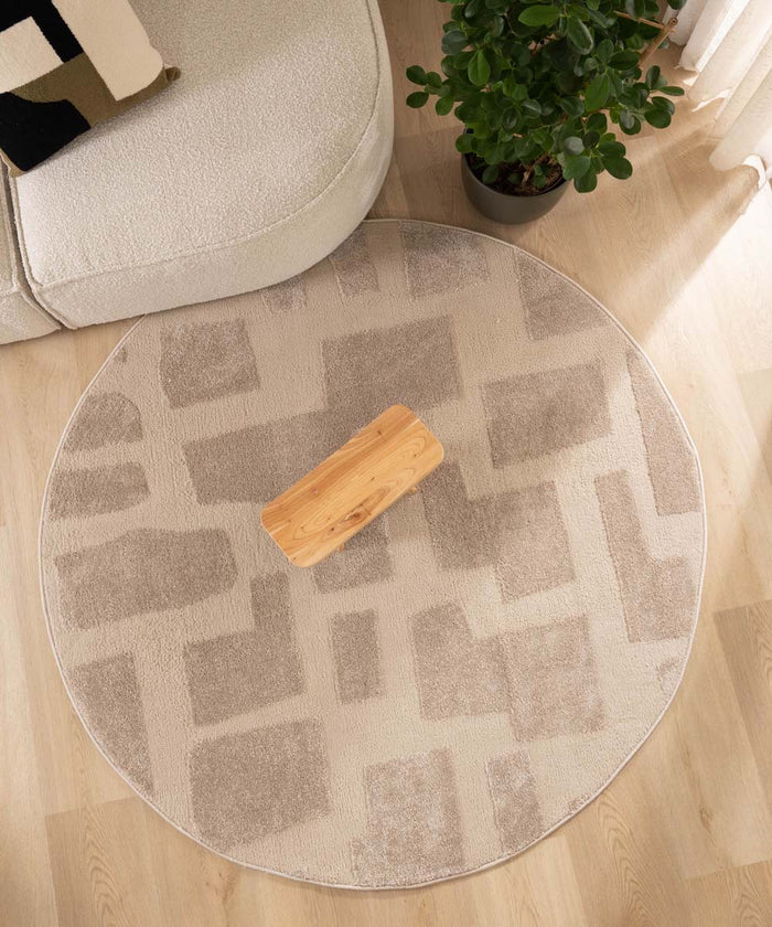 Nordic Weavers Rond vloerkleed Scandinavisch - Contour Stone beige -