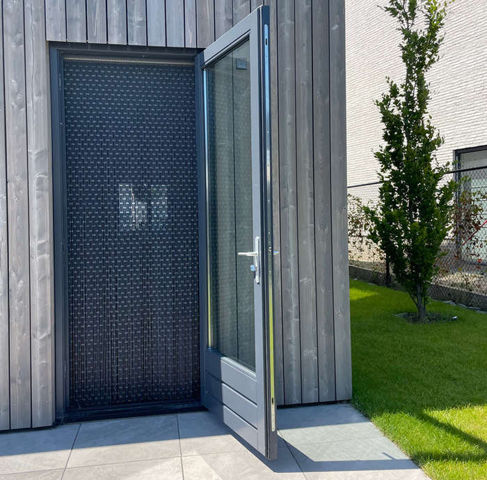 Vliegengordijn Aluminium - 90 x 210cm - Antraciet 90 x 210 cm Op het