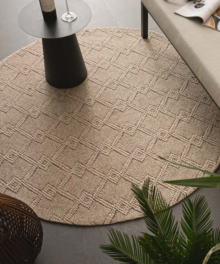 Nordic Weavers Rond buitenkleed - Var beige - 250 cm