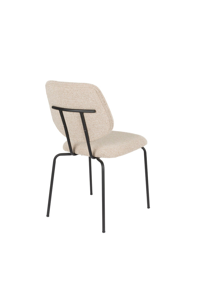 Giga Meubel - Eetkamerstoel Beige - Zithoogte 48cm - Zelo - Set van 2