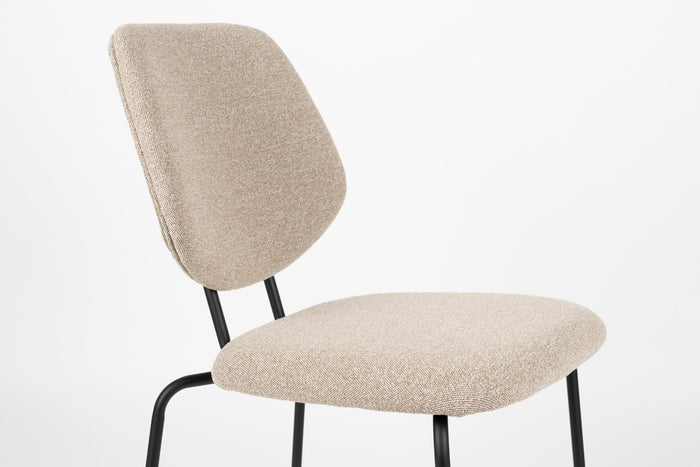 Giga Meubel - Eetkamerstoel Beige - Zithoogte 48cm - Zelo - Set van 2