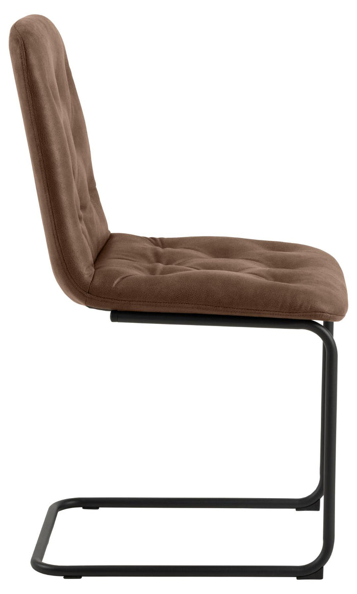 Giga Living - Eetkamerstoel - Bruin - Stof - Karna - Set van 2