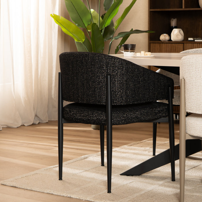Bronx71 Eetkamerstoel Armin gemêleerde stof zwart