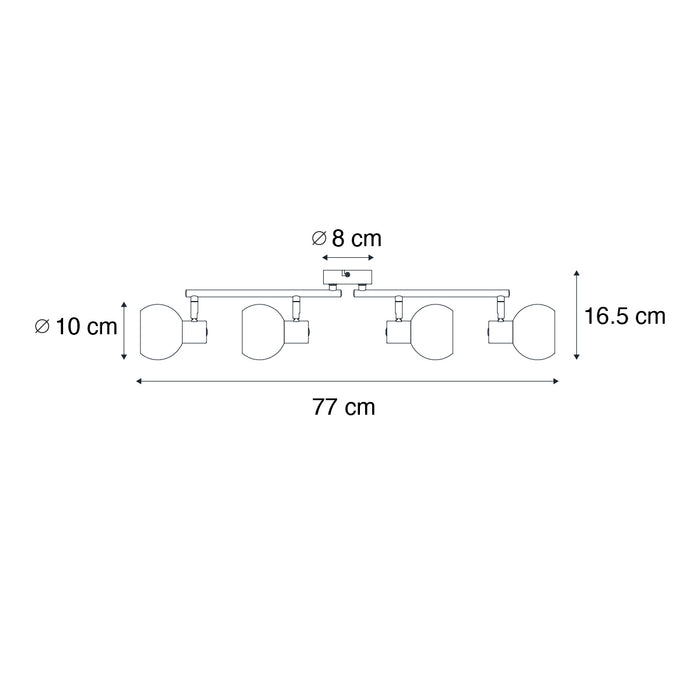 QAZQA Plafondspot goud met opaal glas 4-lichts verstelbaar - Anouk