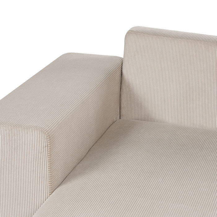 Beliani - LUSPA - Hoekbank - Taupe - Rechtszijdig - Corduroy