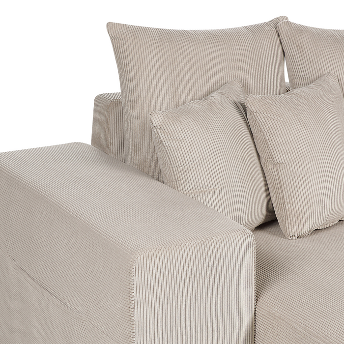 Beliani - LUSPA - Hoekbank - Taupe - Rechtszijdig - Corduroy