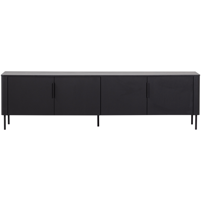 WOOOD Gunnar Tv Meubel - Grenenhout - Matzwart - 56x200x44