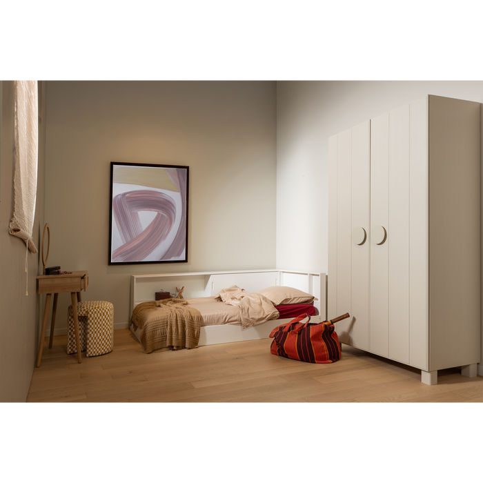 WOOOD Carter Hoekbed Links|Rechts - Grenenhout - Wit - 90x200