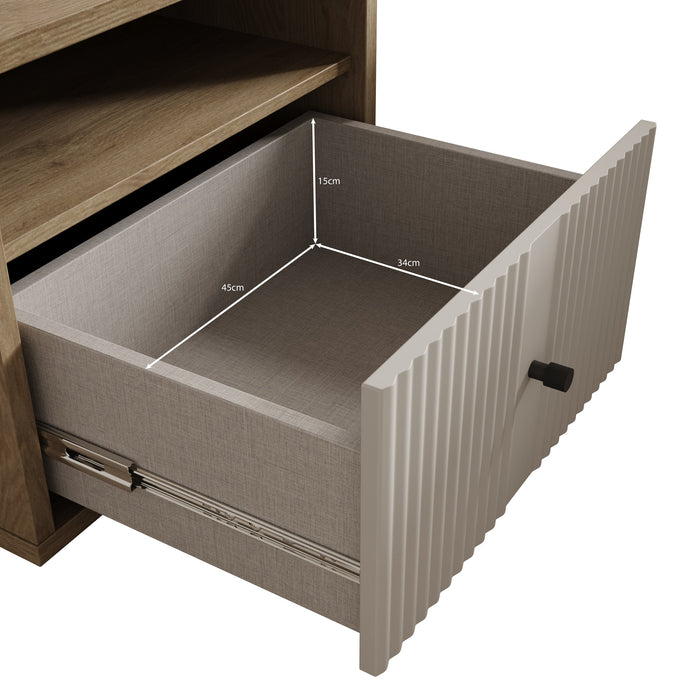 Meubella - Nachtkastje Riggs - Beige - 55 cm