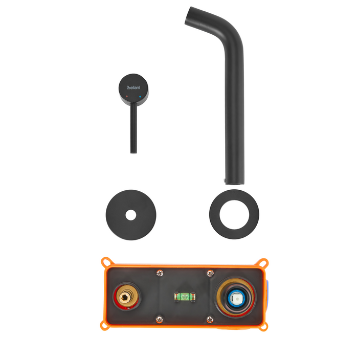 Beliani - TRAFUL - Wandgemonteerde mengkraan - Zwart - Messing