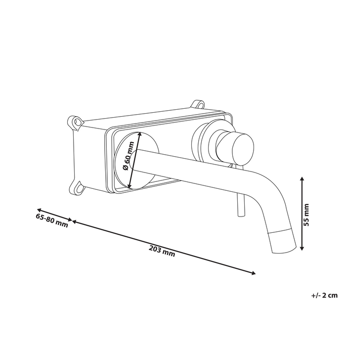 Beliani - TRAFUL - Wandgemonteerde mengkraan - Zwart - Messing