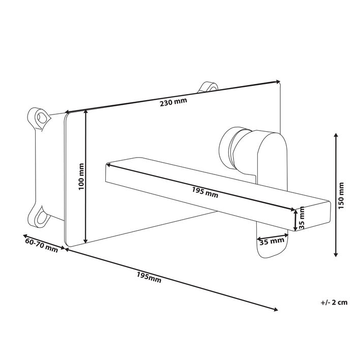 Beliani - DICHATO - Wandgemonteerde mengkraan - Zilver - Messing