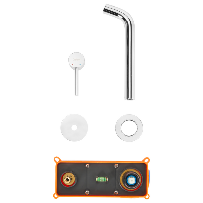 Beliani - TRAFUL - Wandgemonteerde mengkraan - Zilver - Messing