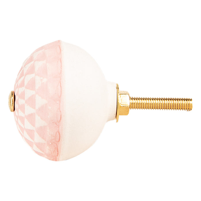 Clayre & Eef Deurknop Ø 4x3 cm Roze Keramiek