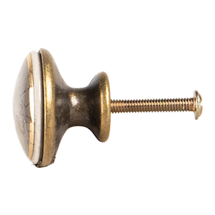 Clayre & Eef Deurknop Ø 3x3 cm Grijs Keramiek