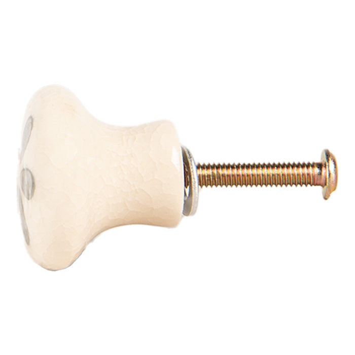 Clayre & Eef Deurknop Ø 3x3 cm Beige Grijs Keramiek